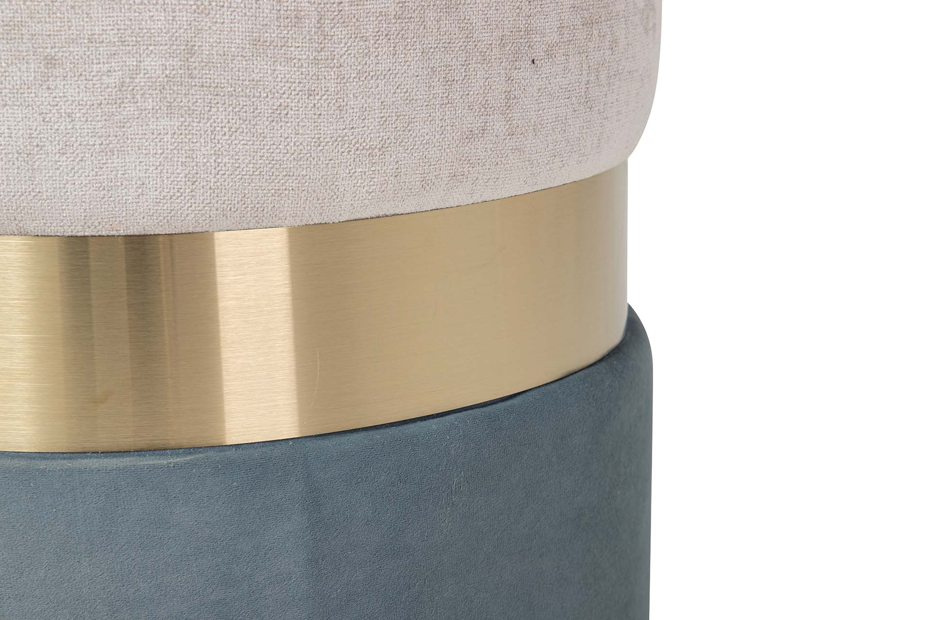 BLUE GRAY VELVET PUFF 40x40x43 CM