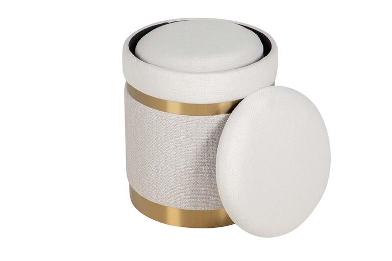 SET 2 PUFFS CHENILLA METAL 36x36x44 31x31x38 CM