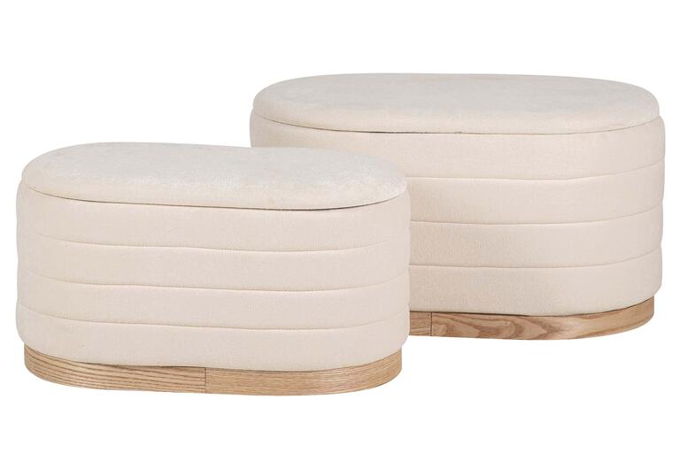 SET 2 PUFFS VELVET 83x48x42 69x38x35 CM