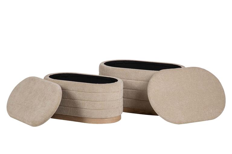 SET 2 PUFFS VEVLET 83x48x42 69x38x35 CM