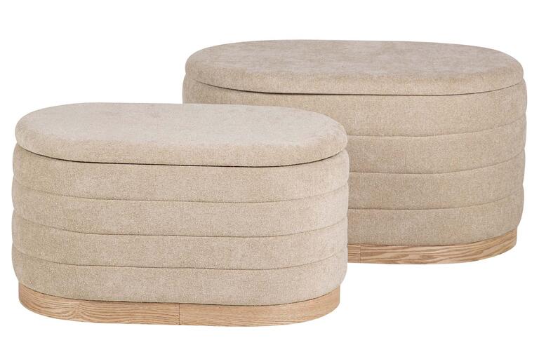 SET 2 PUFFS VEVLET 83x48x42 69x38x35 CM