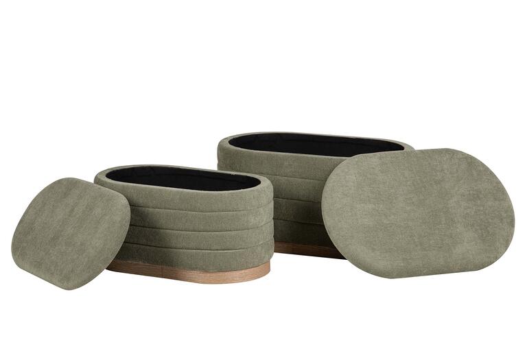 SET 2 PUFFS LINO MADERA 83x48x42 69x38x35 CM