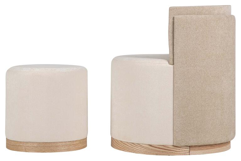 SET BUTACA Y PUFF LINO 61x61x70 40x40x40 CM