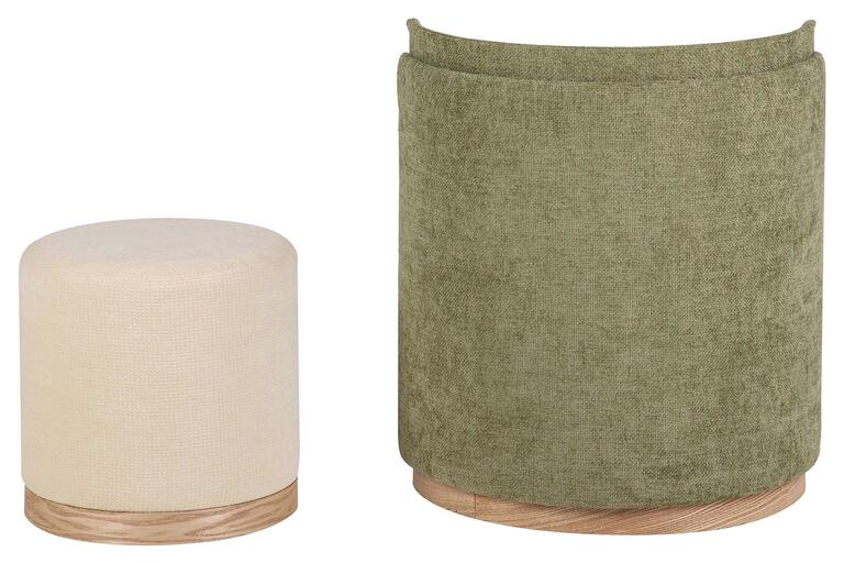 SET BUTACA Y PUFF CHENILLA 61x61x70 40x40x40 CM