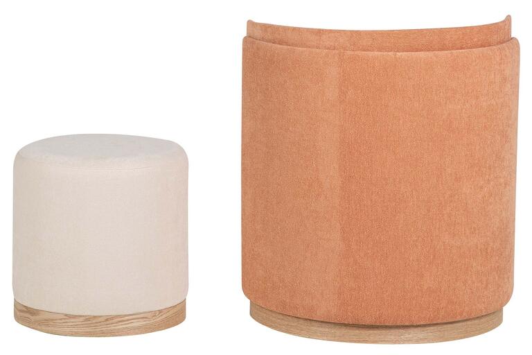 SET BUTACA Y PUFF LINO 61x61x70 40x40x40 CM