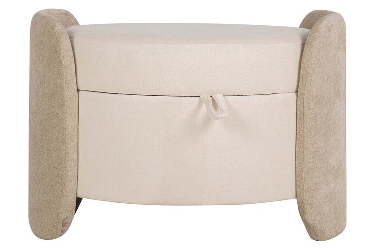 PUFF VELVET CHENILLE BEIGE MARRON 70x54x48 CM