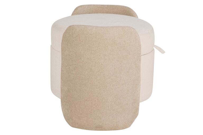 PUFF VELVET CHENILLE BEIGE MARRON 70x54x48 CM
