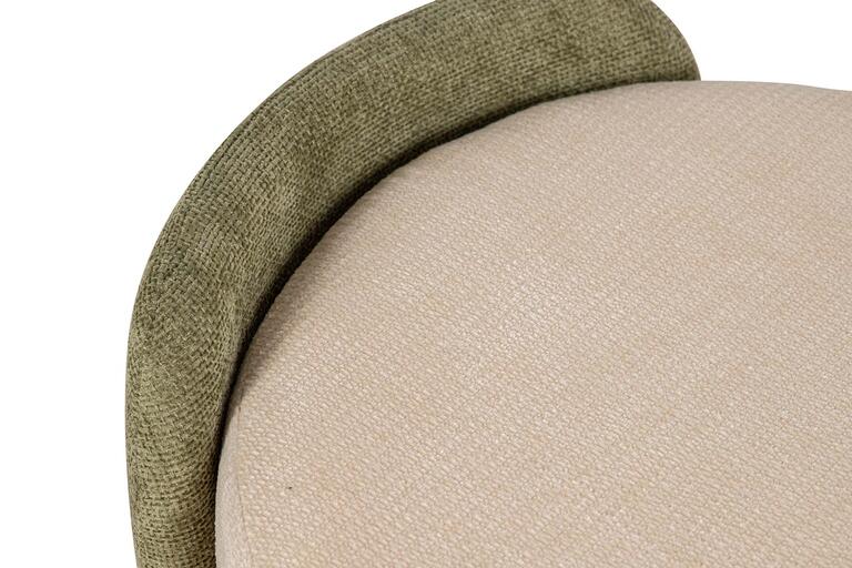 PUFF CHENILLE BLANCO VERDE 70x54x48 CM