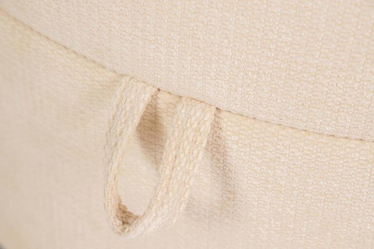 PUFF CHENILLE BLANCO VERDE 70x54x48 CM