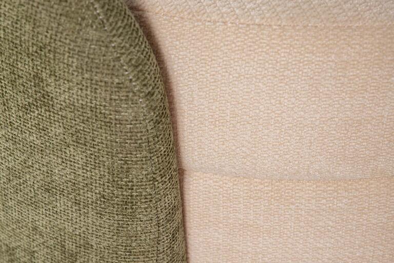 PUFF CHENILLE BLANCO VERDE 70x54x48 CM