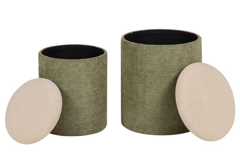 SET 2 PUFFS CHENILLA 36x36x44 31x31x38 CM