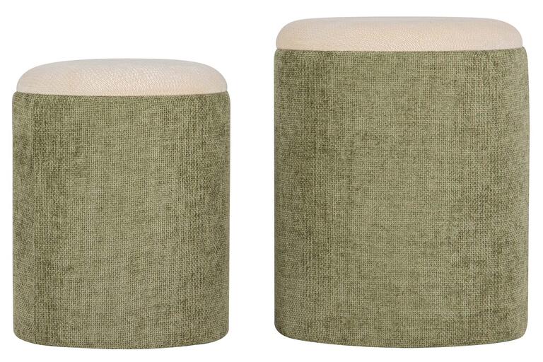 SET 2 PUFFS CHENILLA 36x36x44 31x31x38 CM