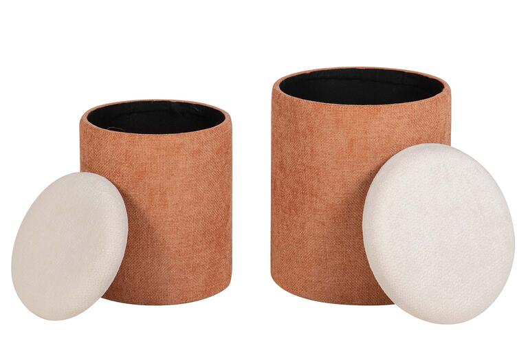 SET 2 PUFFS CHENILLA 36x36x44 31x31x38 CM