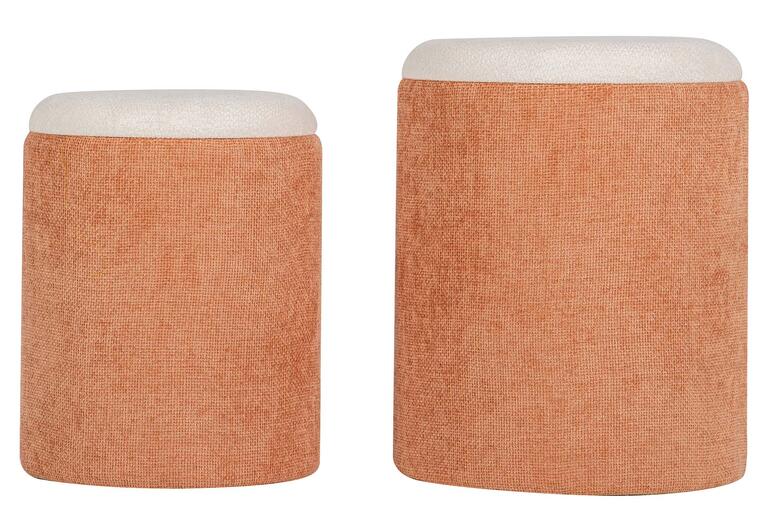 SET 2 PUFFS CHENILLA 36x36x44 31x31x38 CM