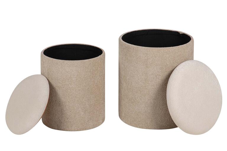 SET 2 PUFFS CHENILLA 36x36x44 31x31x38 CM