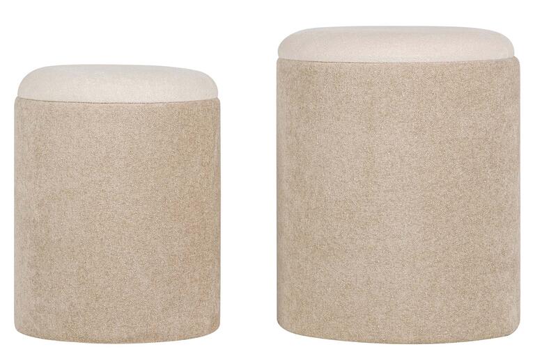 SET 2 PUFFS CHENILLA 36x36x44 31x31x38 CM