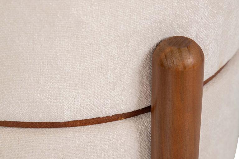 PUFF MADERA LINO BEIGE 40x40x45 CM