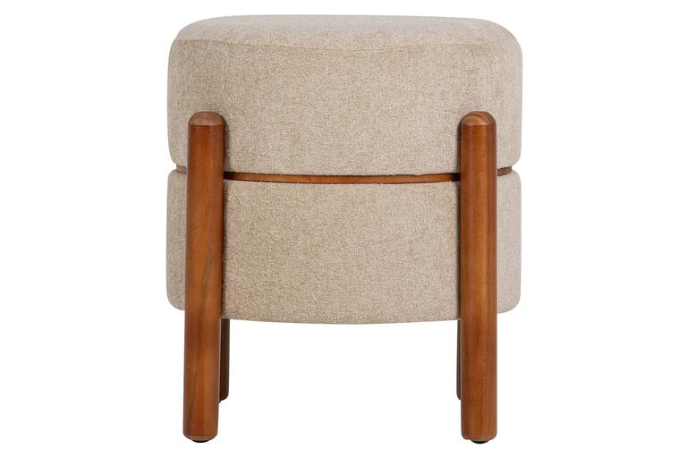 PUFF MADERA BOUCLE MARRON 40x40x45 CM