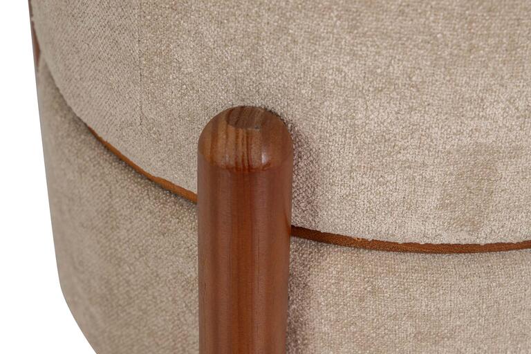 PUFF MADERA BOUCLE MARRON 40x40x45 CM