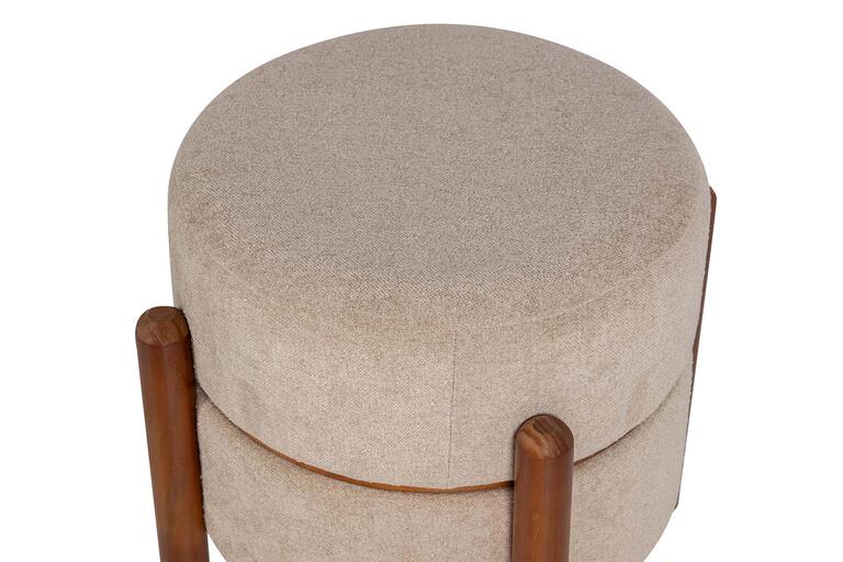 PUFF MADERA BOUCLE MARRON 40x40x45 CM