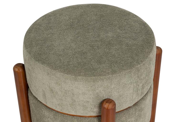 PUFF MADERA VELVET VERDE 40x40x45 CM