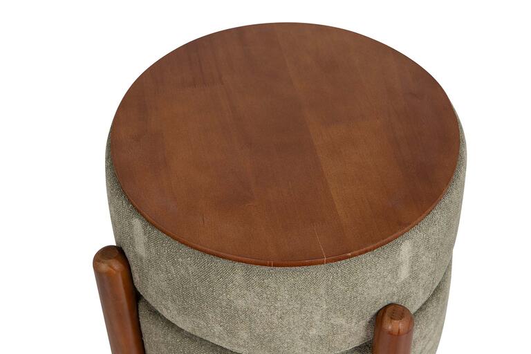 PUFF MADERA LINO VERDE 40x40x45 CM