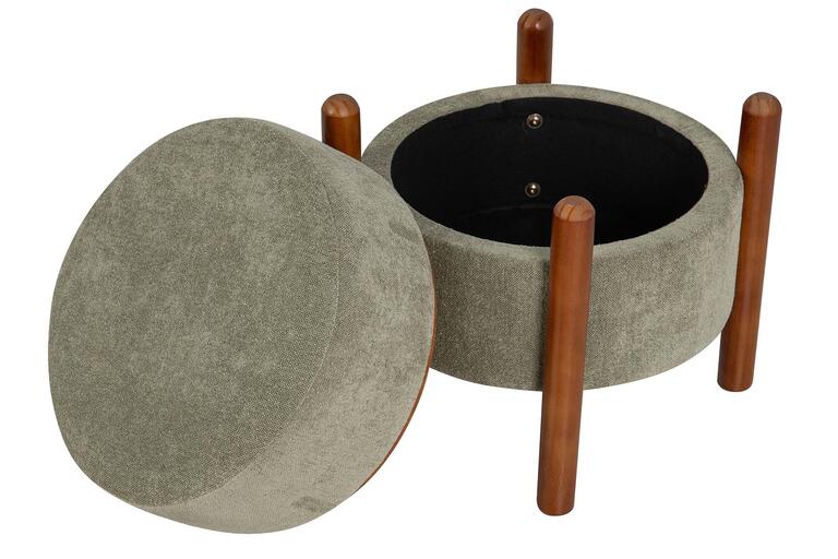 PUFF MADERA LINO VERDE 40x40x45 CM