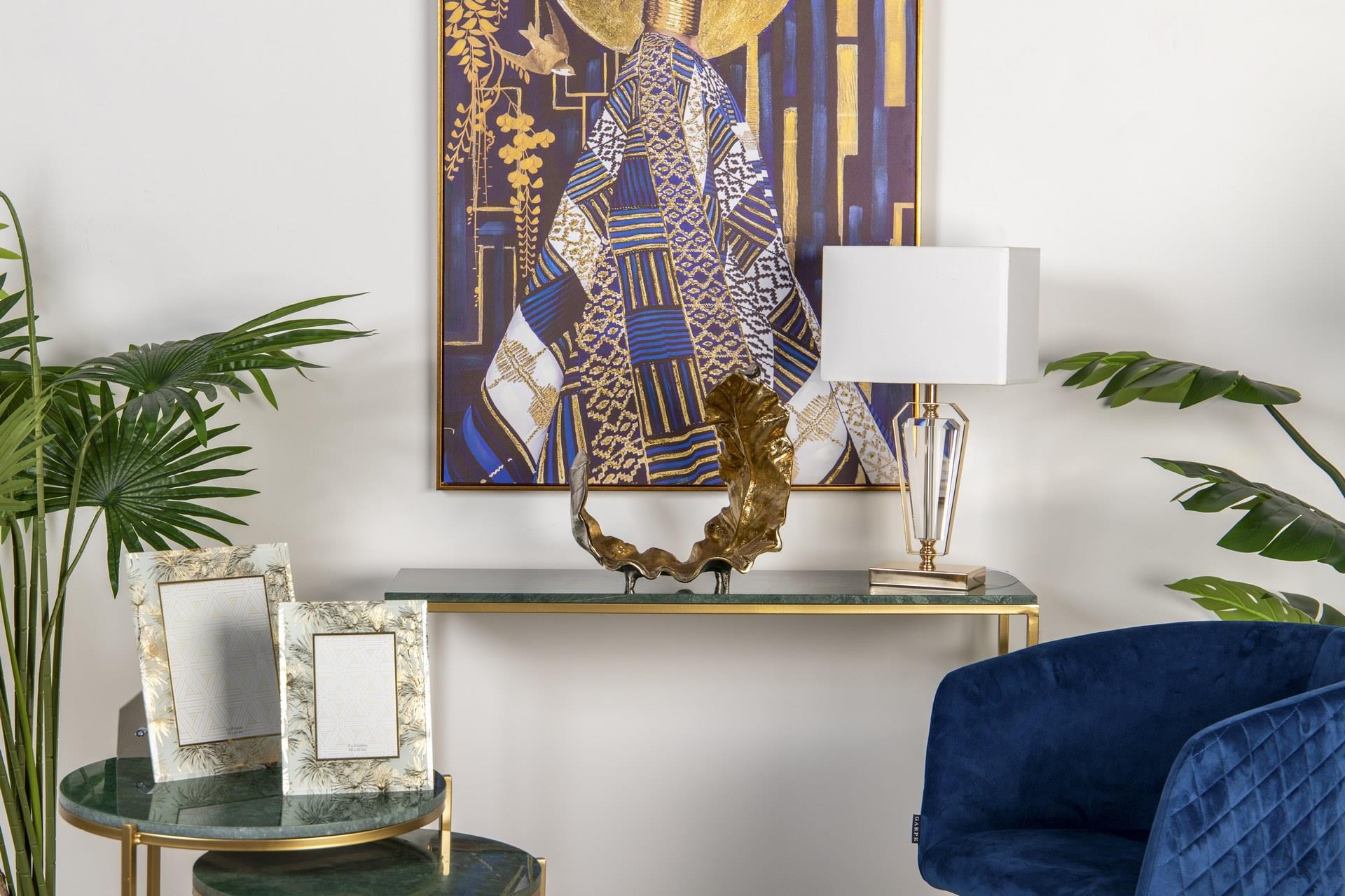 CANDEEIRO DE MESA DE VIDRO METALIZADO 40x40x50 CM