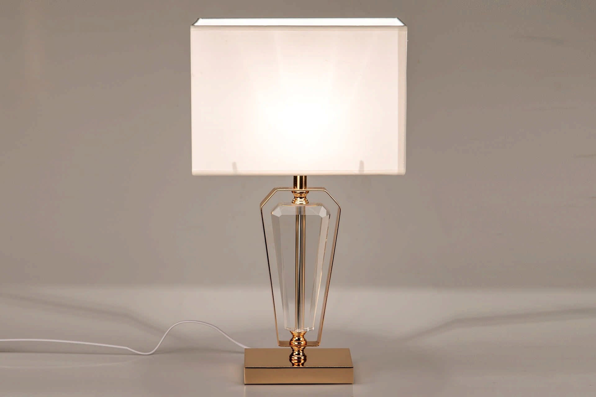 CANDEEIRO DE MESA DE VIDRO METALIZADO 40x40x50 CM