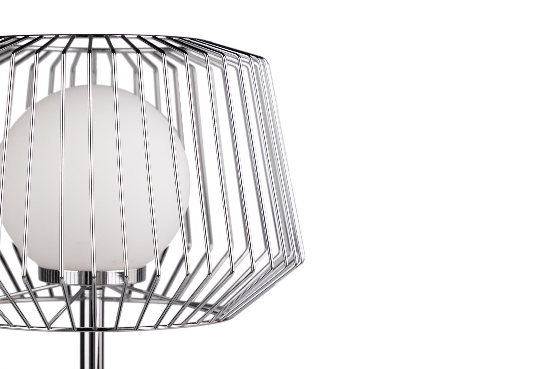 CANDEEIRO DE MESA DE METAL BRANCO PRATEADO 32x32x52CM