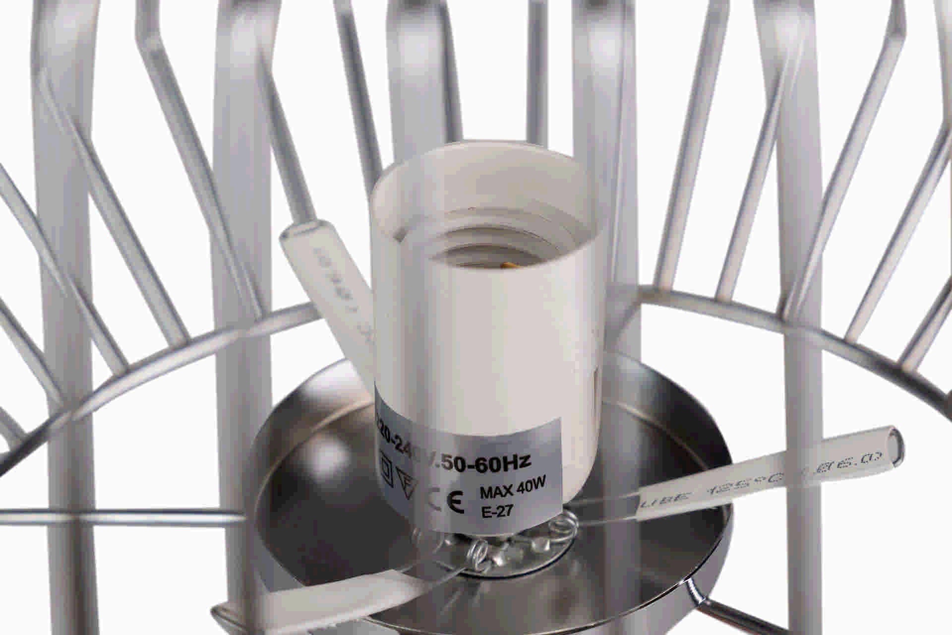 CANDEEIRO DE MESA DE METAL BRANCO PRATEADO 32x32x52CM