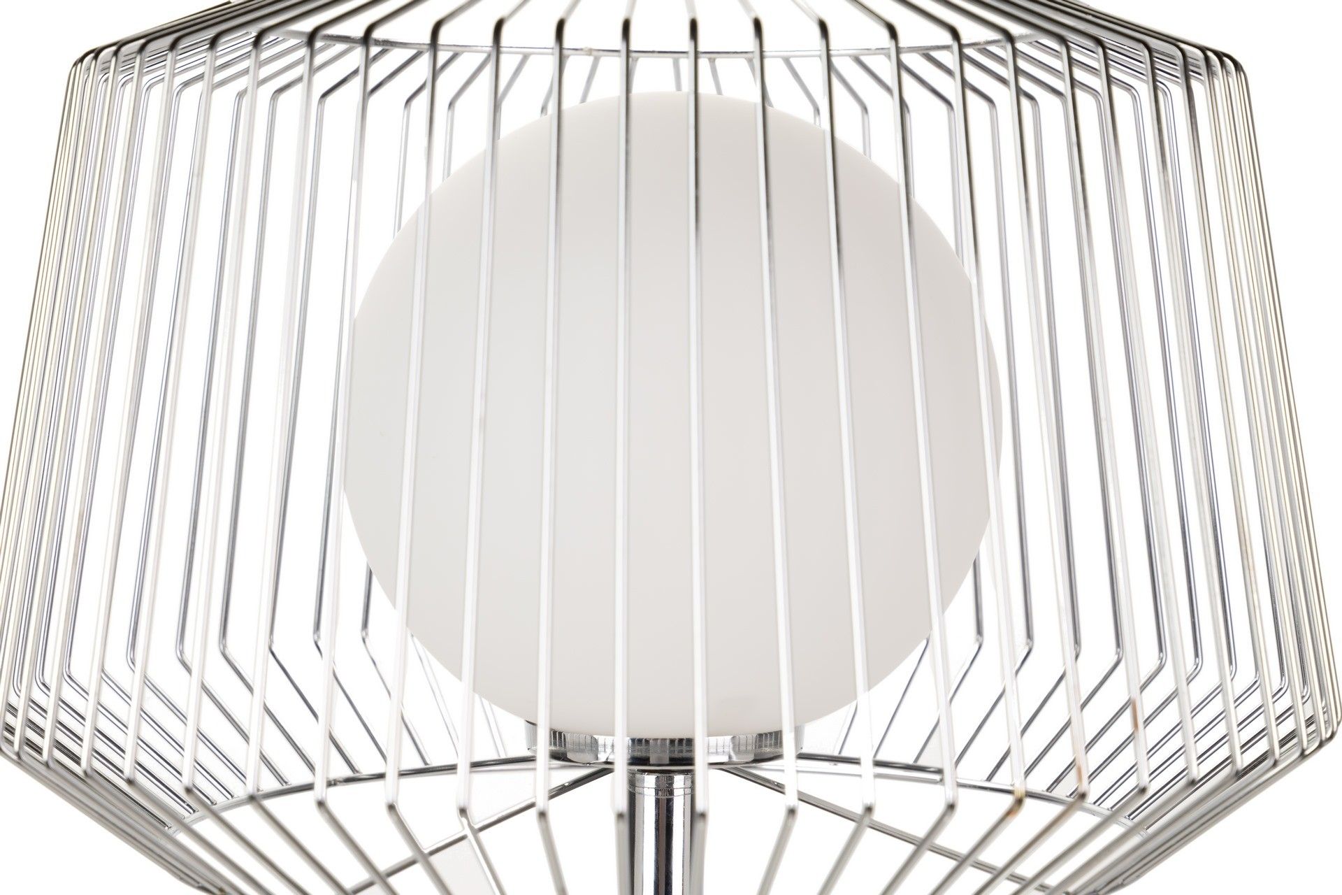 SILVER METAL FLOOR LAMP, WHITE, 40x40x162.5 CM