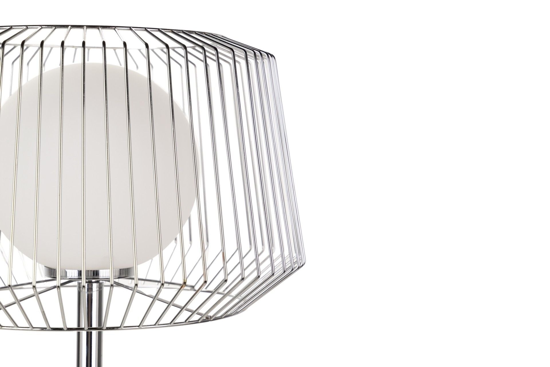 SILVER METAL FLOOR LAMP, WHITE, 40x40x162.5 CM