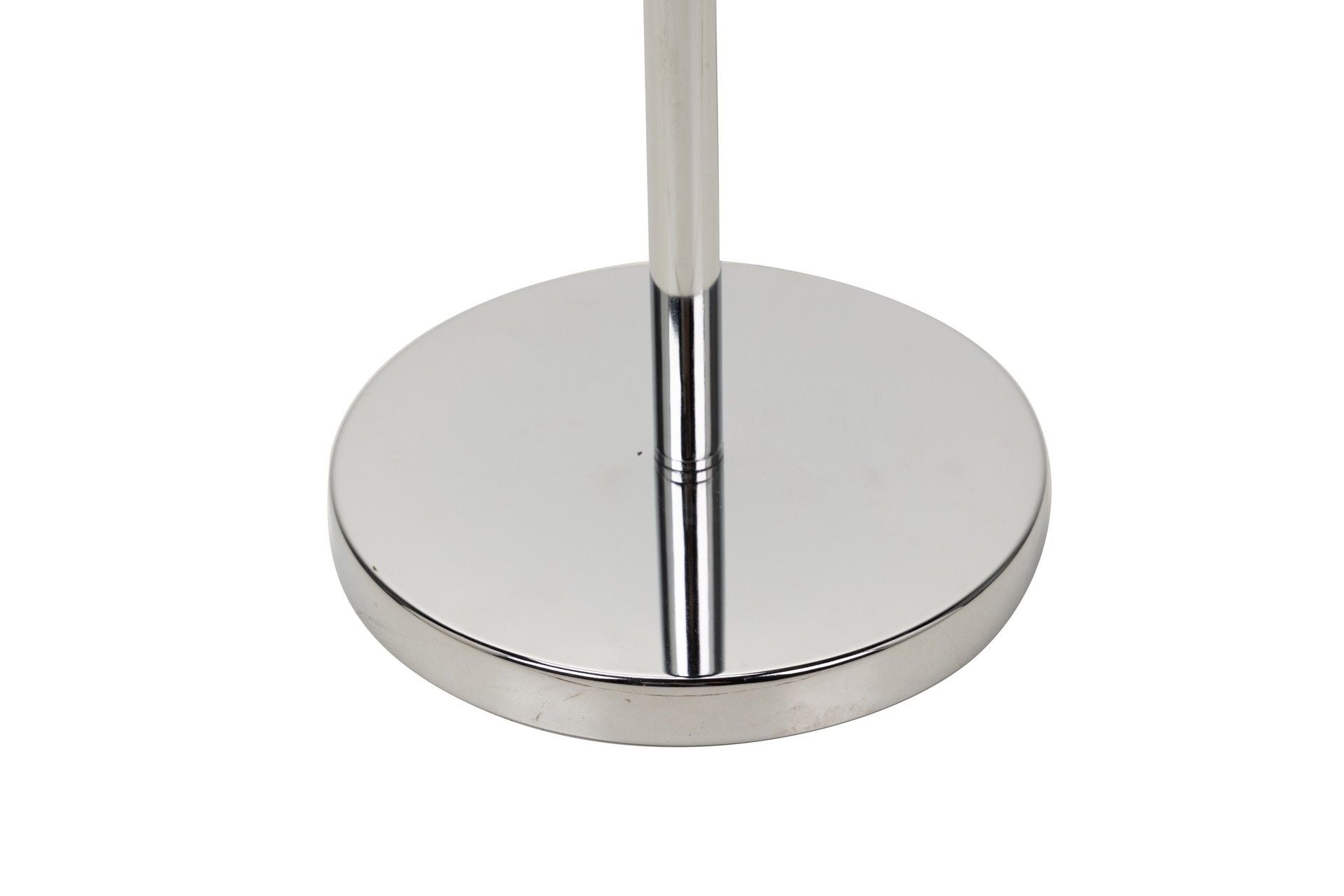 LUMINÁRIA DE PÉ DE METAL PRATEADO, BRANCA, 40x40x162,5 CM