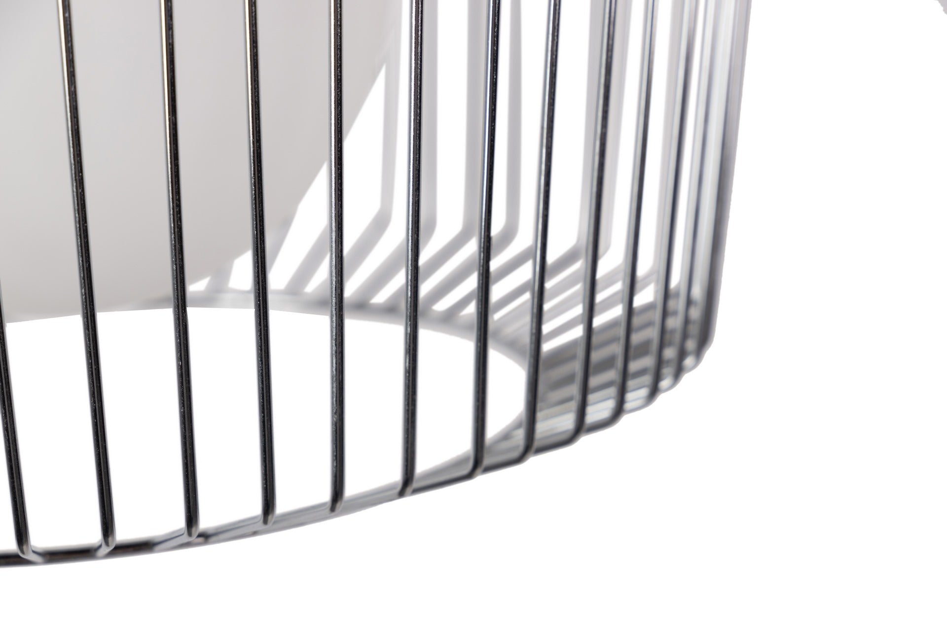 LAMPARA TECHO METAL PLATEADO BLANCO 38x38x23 CM