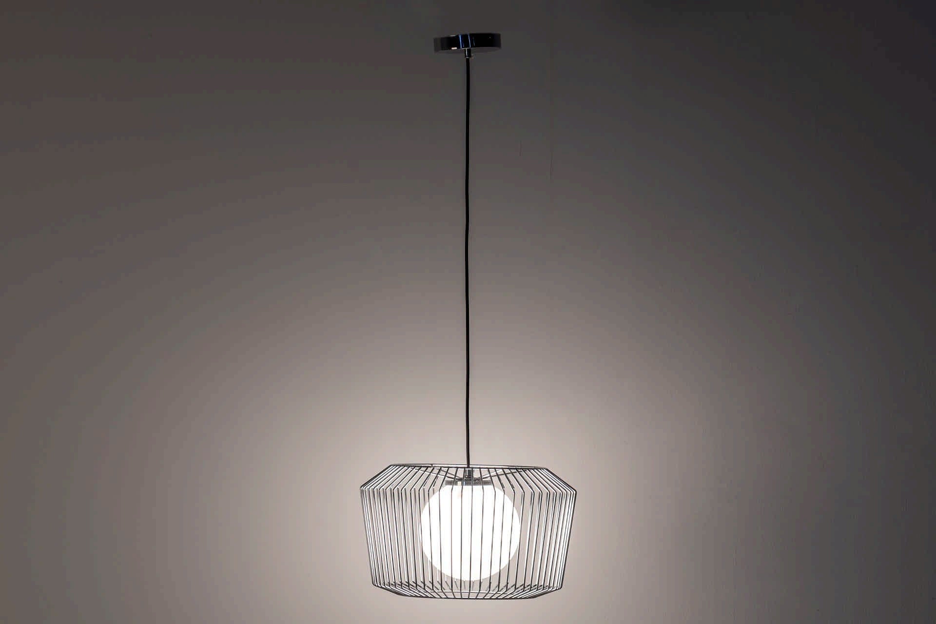 LAMPARA TECHO METAL PLATEADO BLANCO 38x38x23 CM