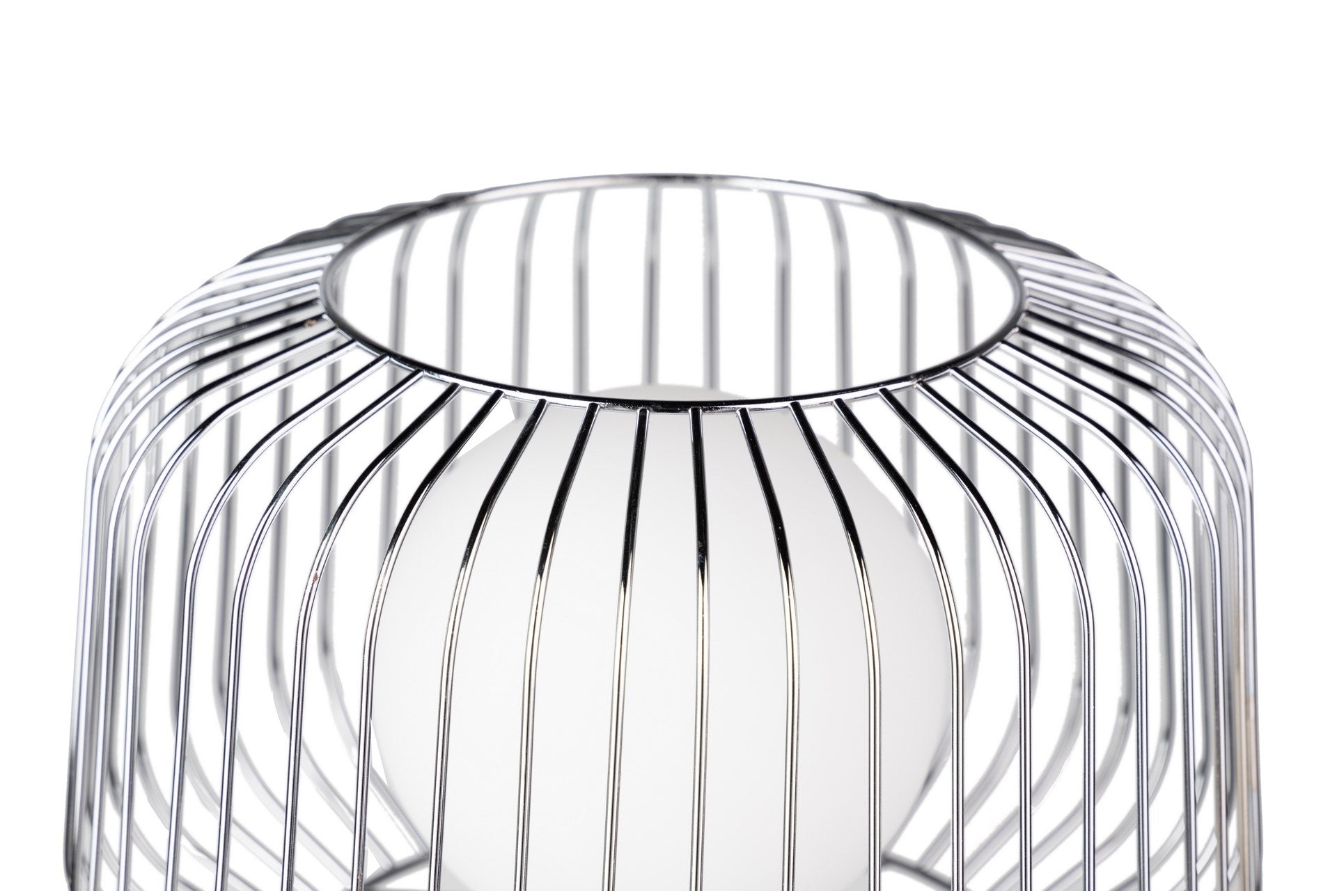 CANDEEIRO DE MESA DE METAL BRANCO PRATEADO 32x32x52CM