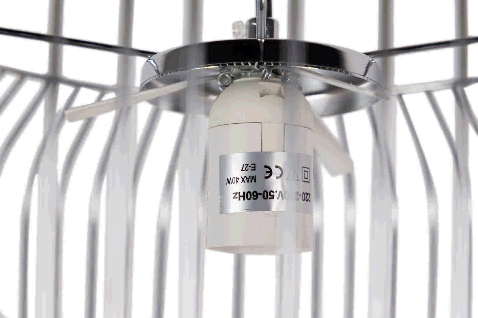 LAMPARA TECHO METAL PLATEADO BLANCO 38x38x23 CM