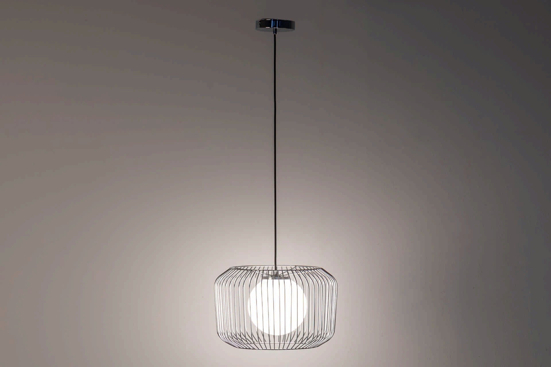 LAMPARA TECHO METAL PLATEADO BLANCO 38x38x23 CM