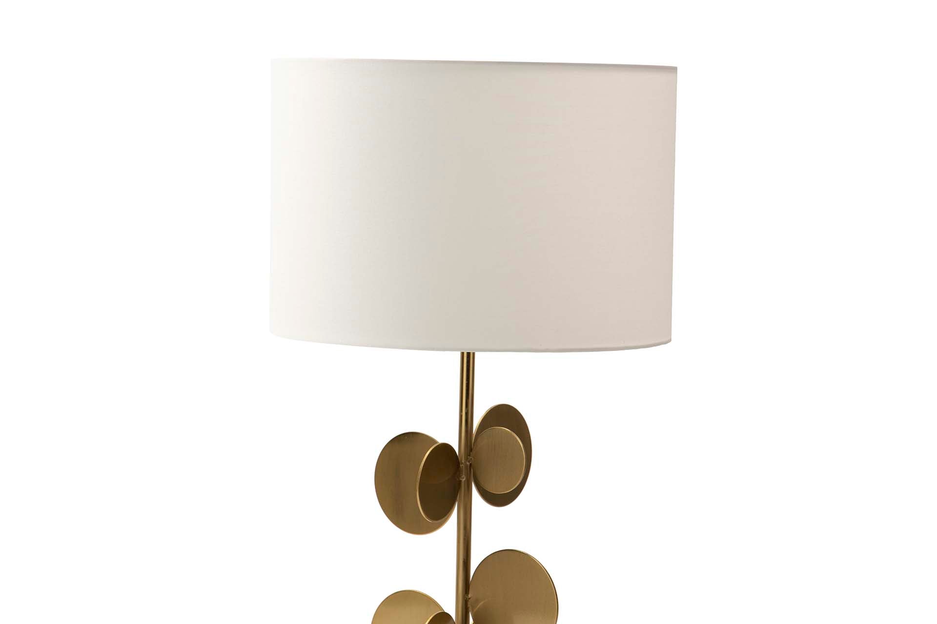 CANDEEIRO DE MESA DE METAL DOURADO 30x30x52 CM