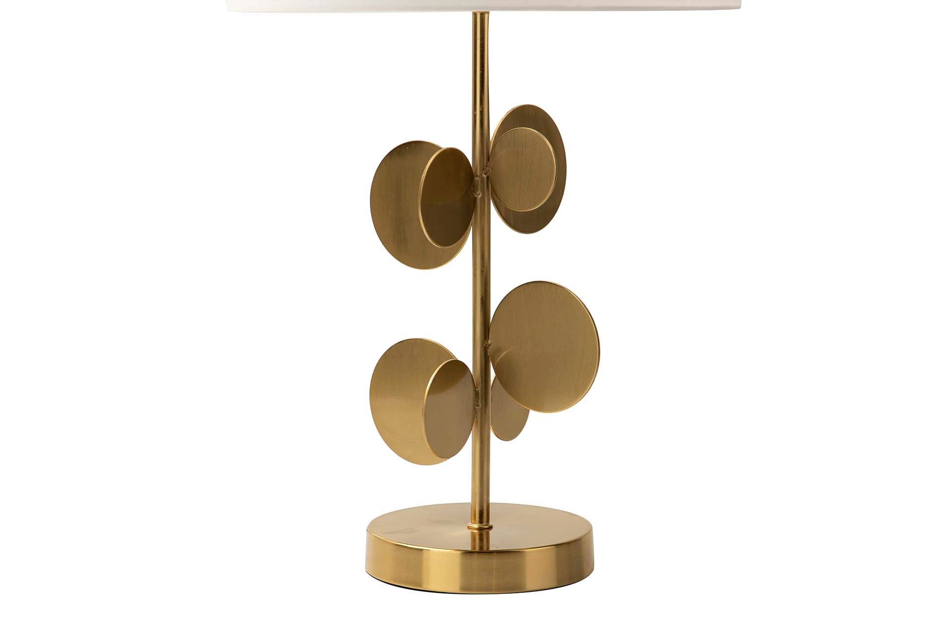 LAMPARA SOBREMESA METAL DORADO 30x30x52 CM