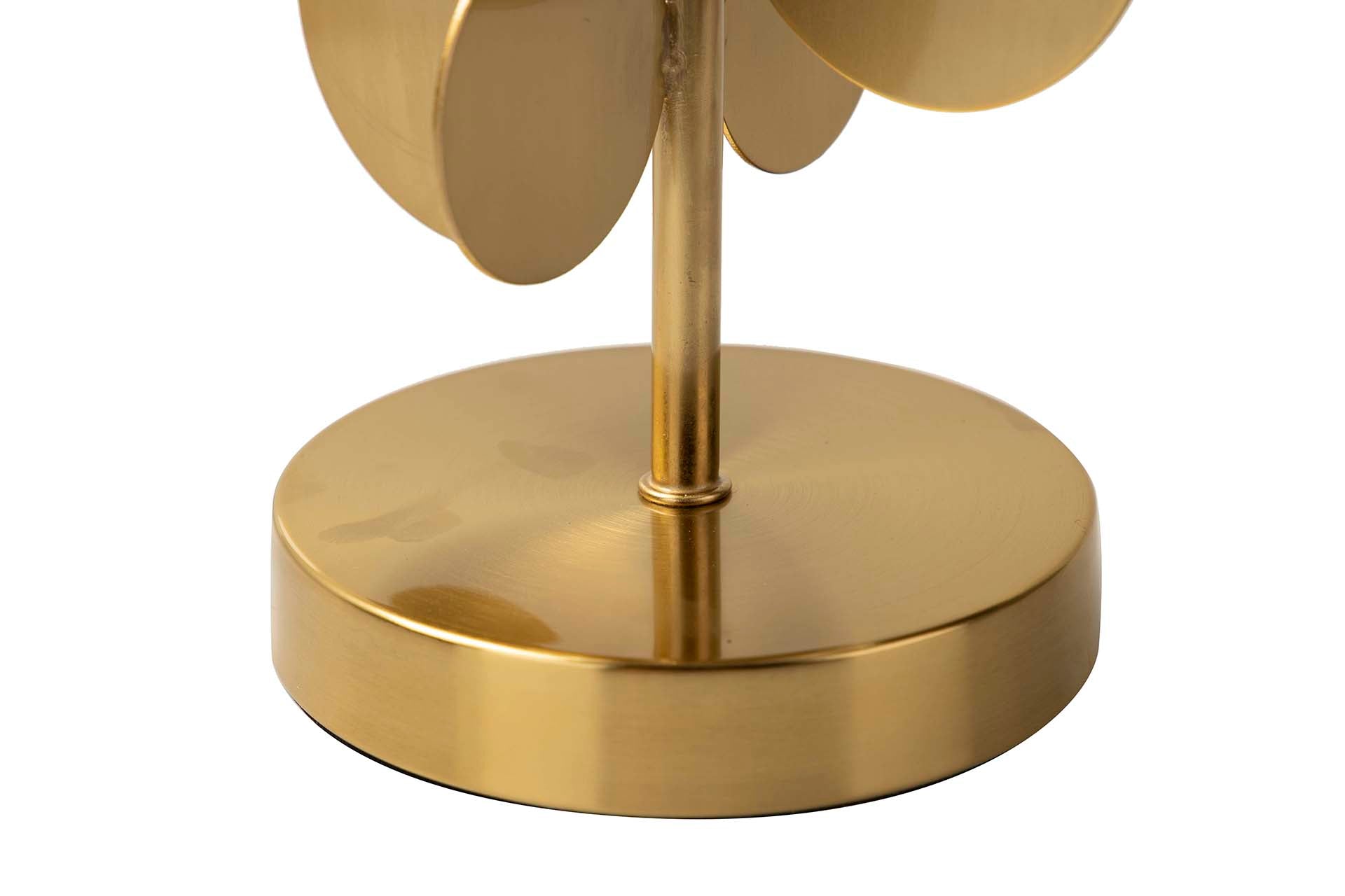 CANDEEIRO DE MESA DE METAL DOURADO 30x30x52 CM