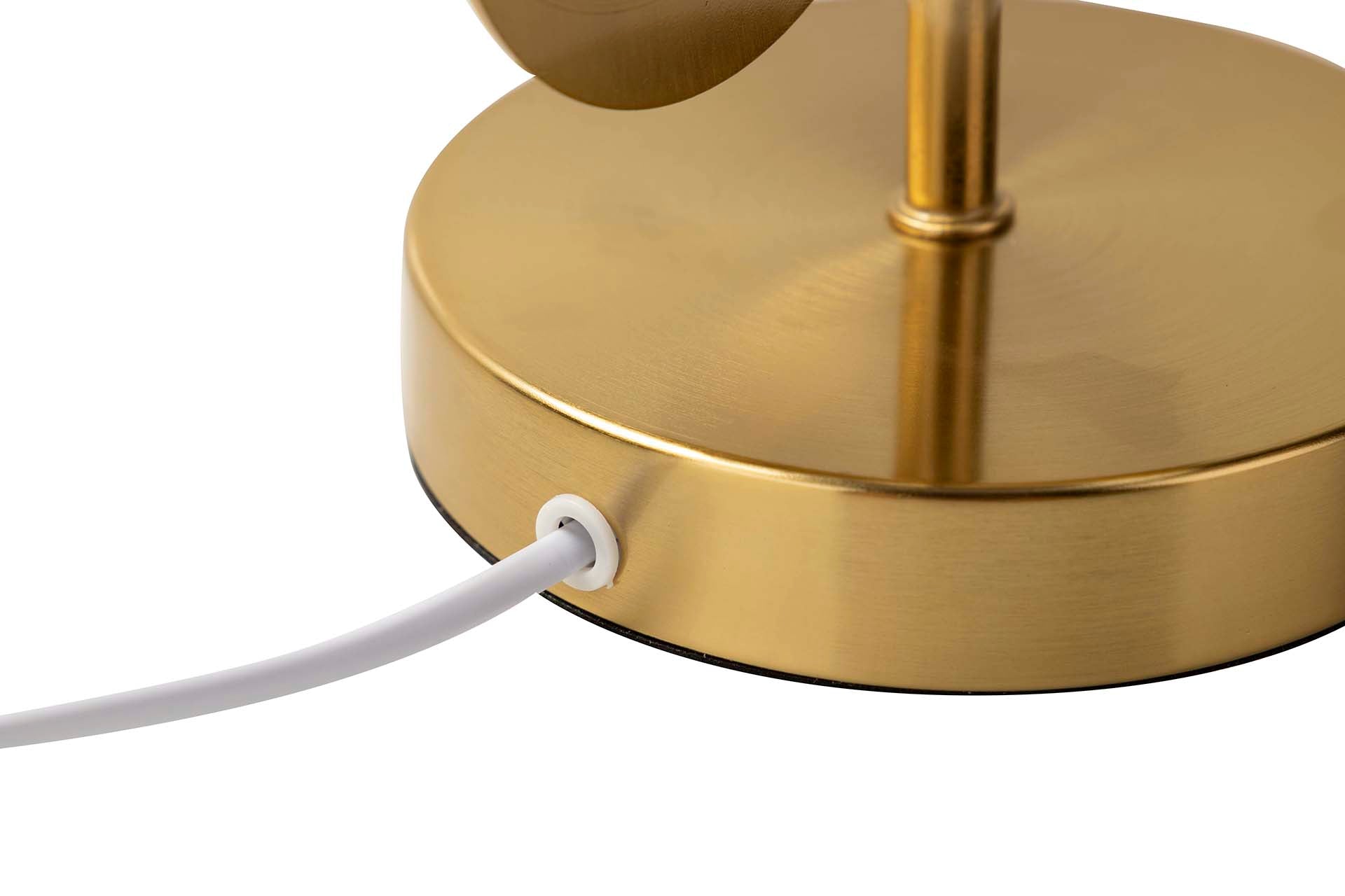 CANDEEIRO DE MESA DE METAL DOURADO 30x30x52 CM