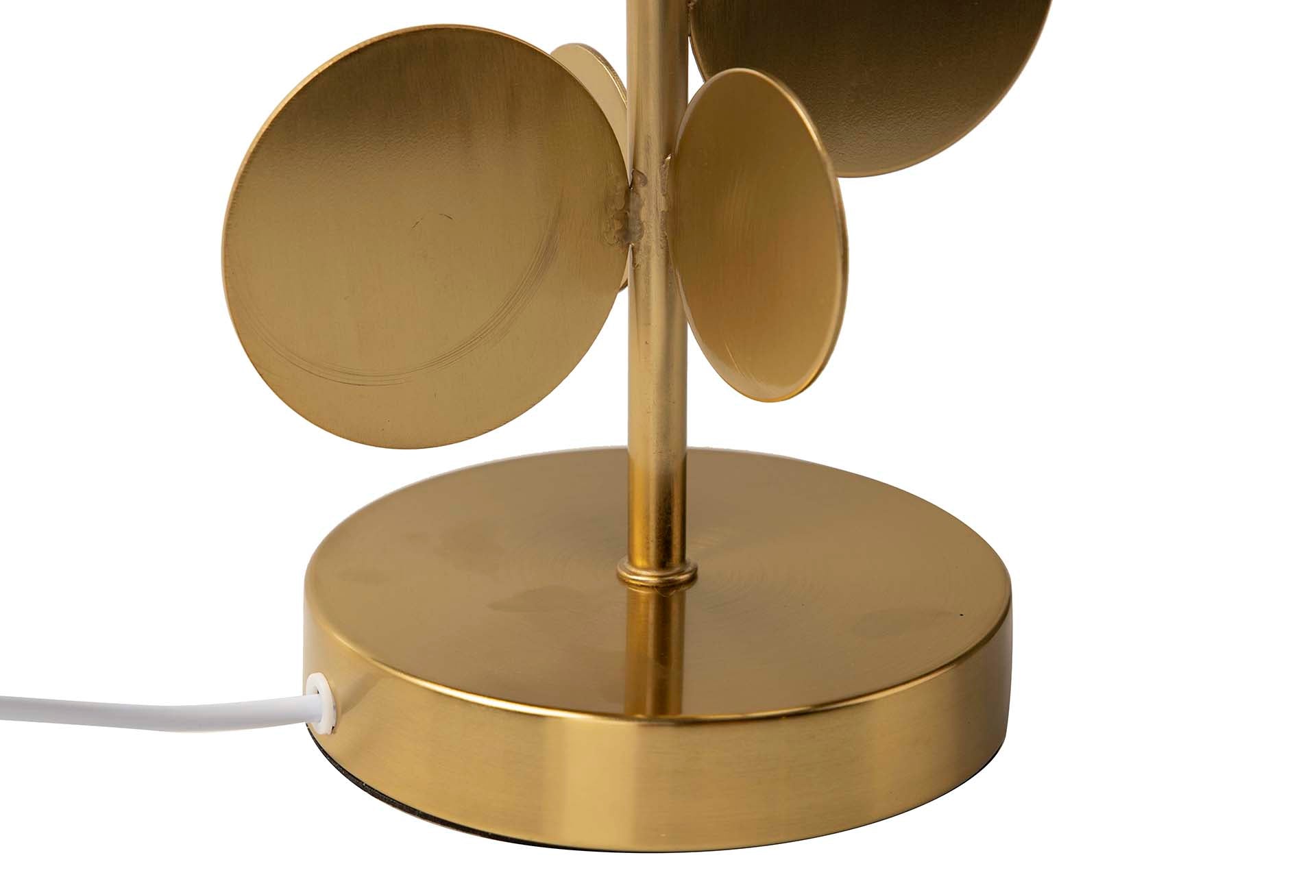 CANDEEIRO DE MESA DE METAL DOURADO 30x30x52 CM