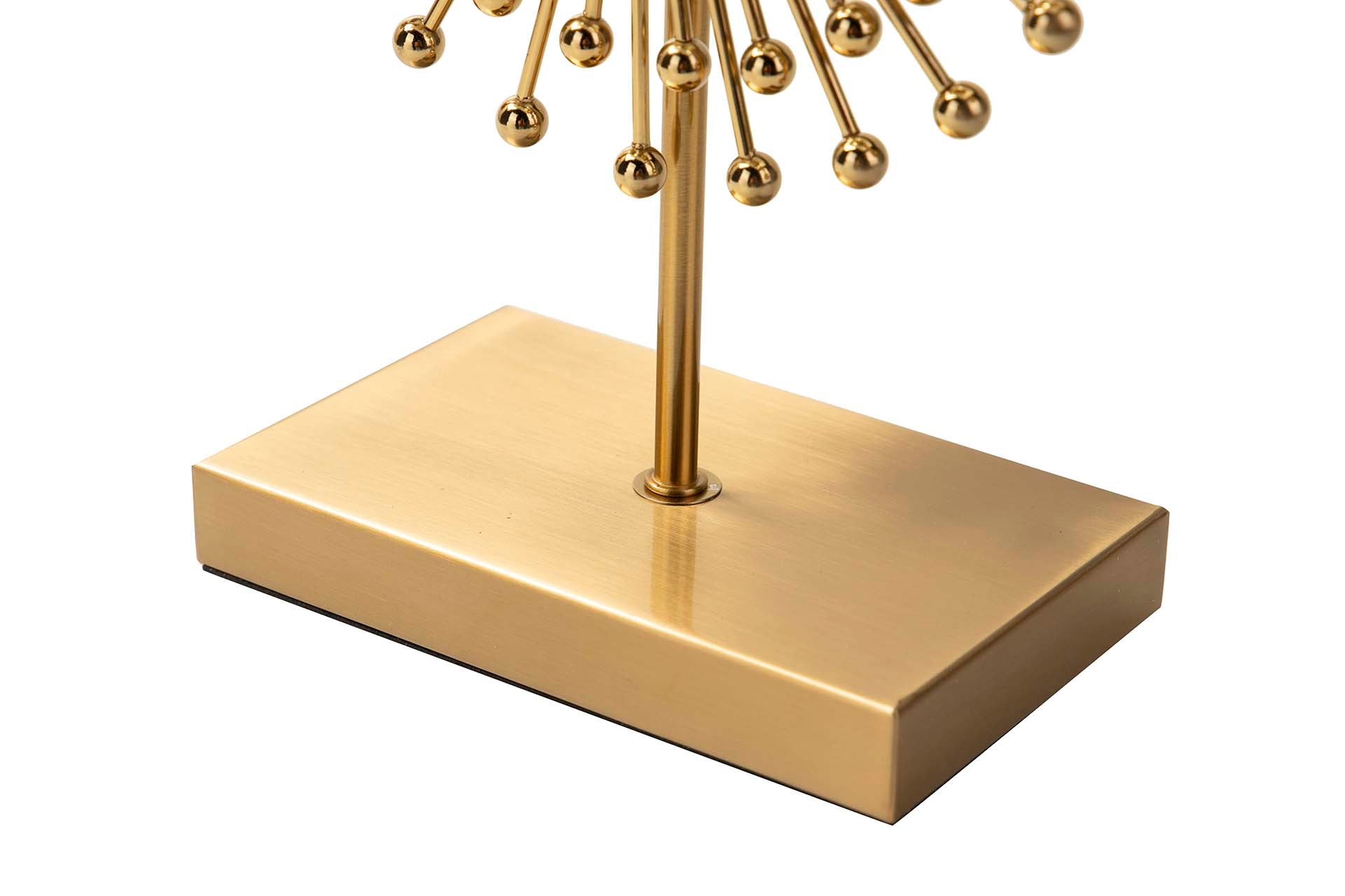 CANDEEIRO DE MESA DE METAL DOURADO 28x28x57 CM