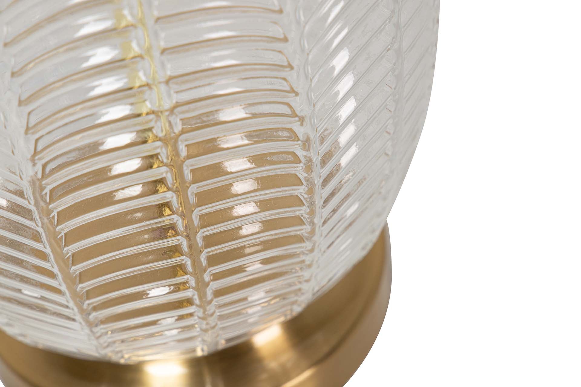 CANDEEIRO DE MESA DE VIDRO METALIZADO 33x33x58 CM