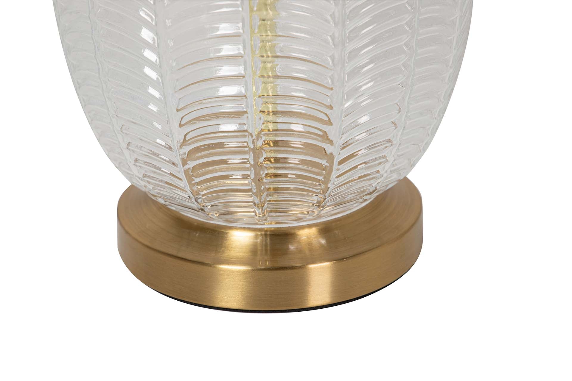 CANDEEIRO DE MESA DE VIDRO METALIZADO 33x33x58 CM