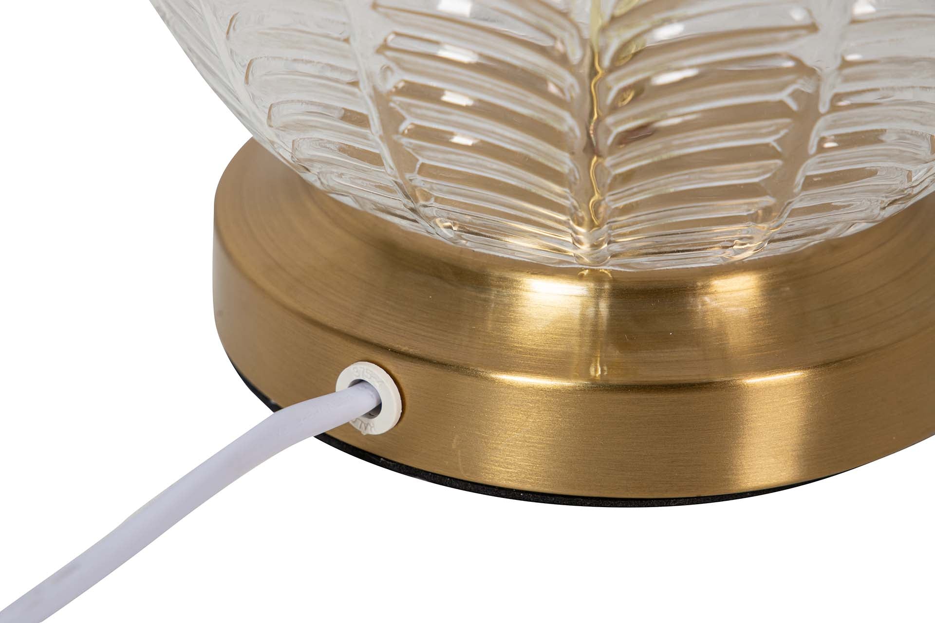 CANDEEIRO DE MESA DE VIDRO METALIZADO 33x33x58 CM