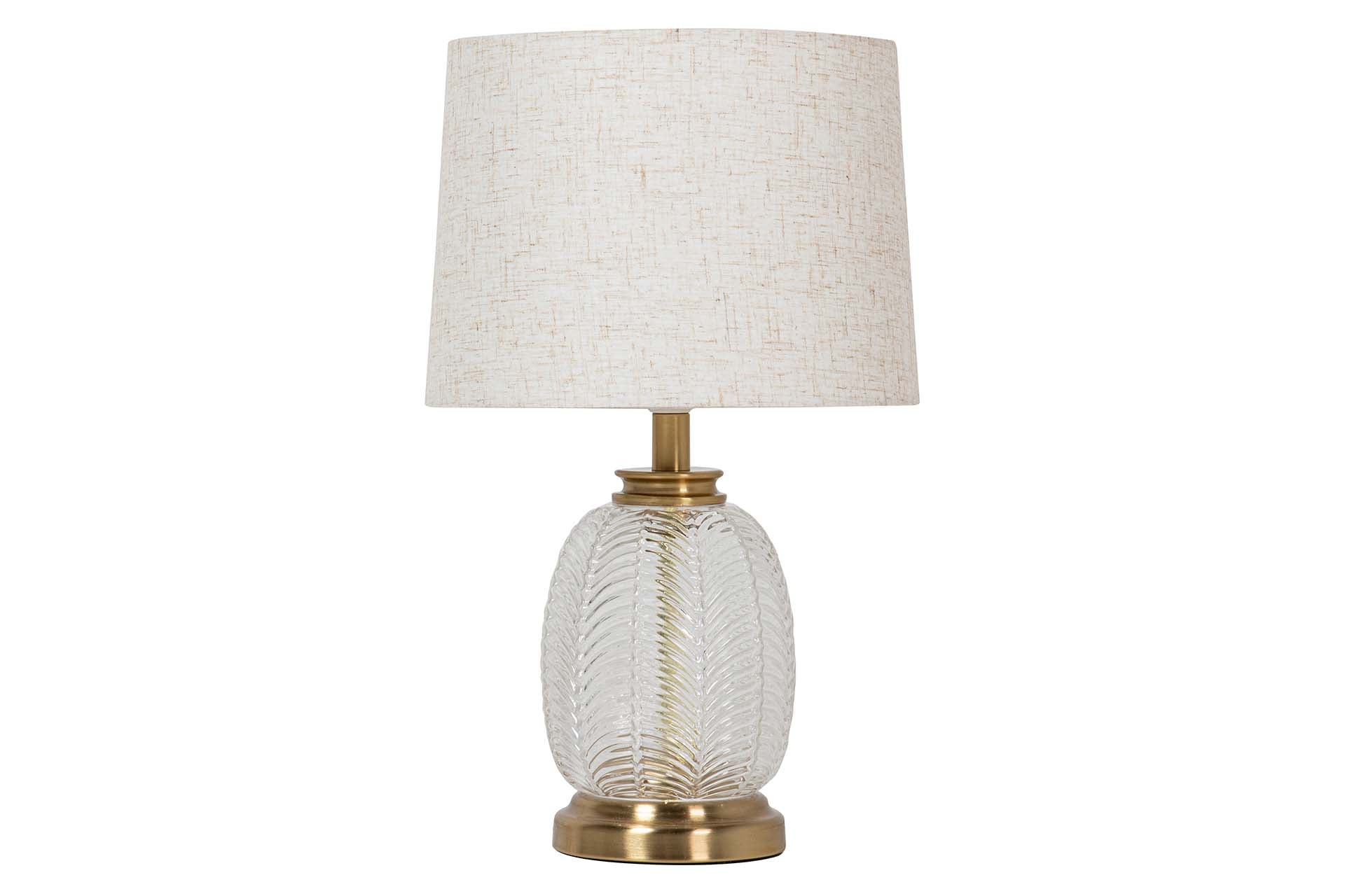 CANDEEIRO DE MESA DE VIDRO METALIZADO 25x25x40 CM