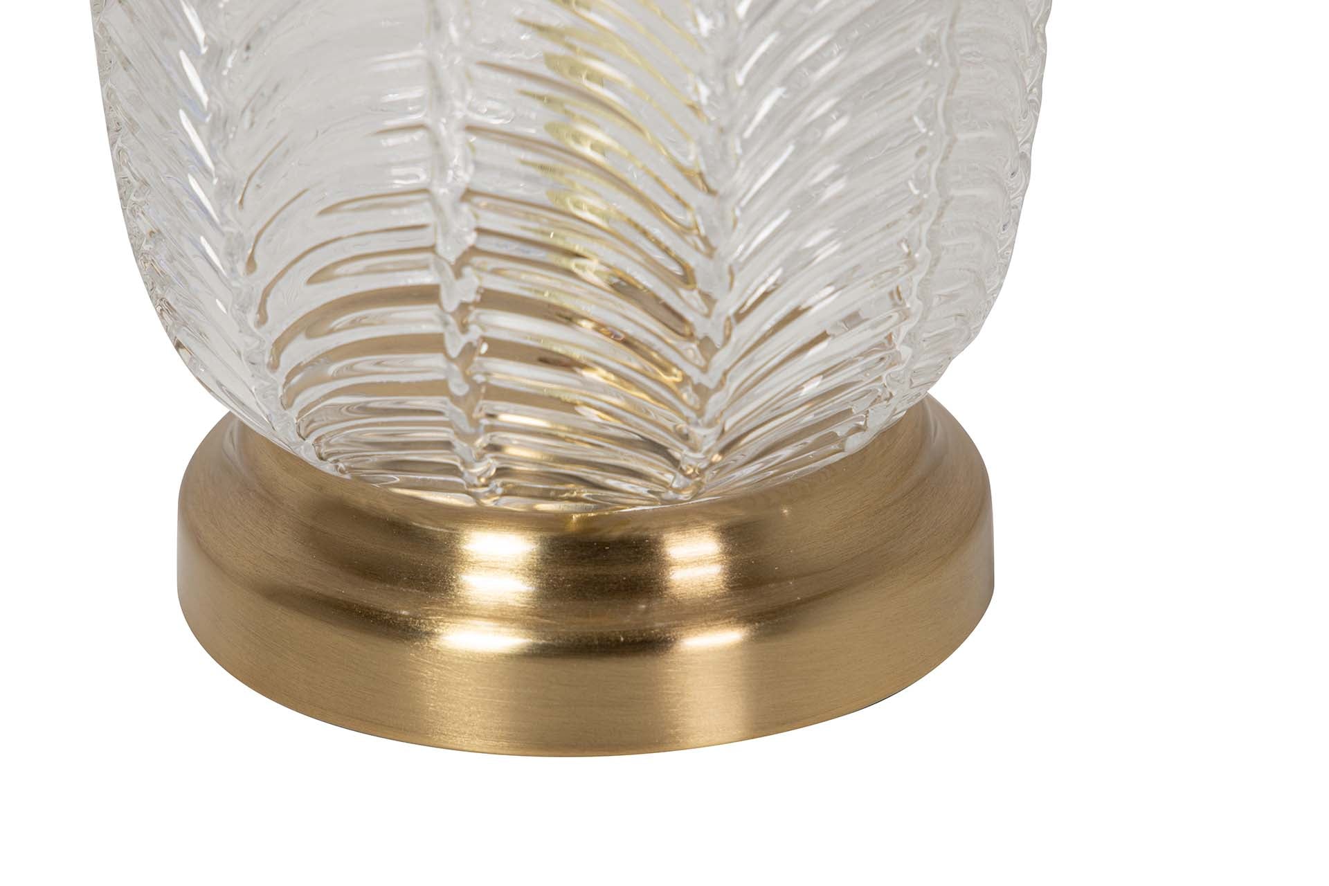 CANDEEIRO DE MESA DE VIDRO METALIZADO 25x25x40 CM